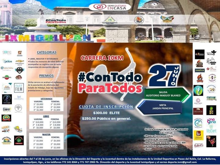 CORRIENDO 10K   CON TODO  PARA TODOS IXMIQUILPAN HIDALGO  20...