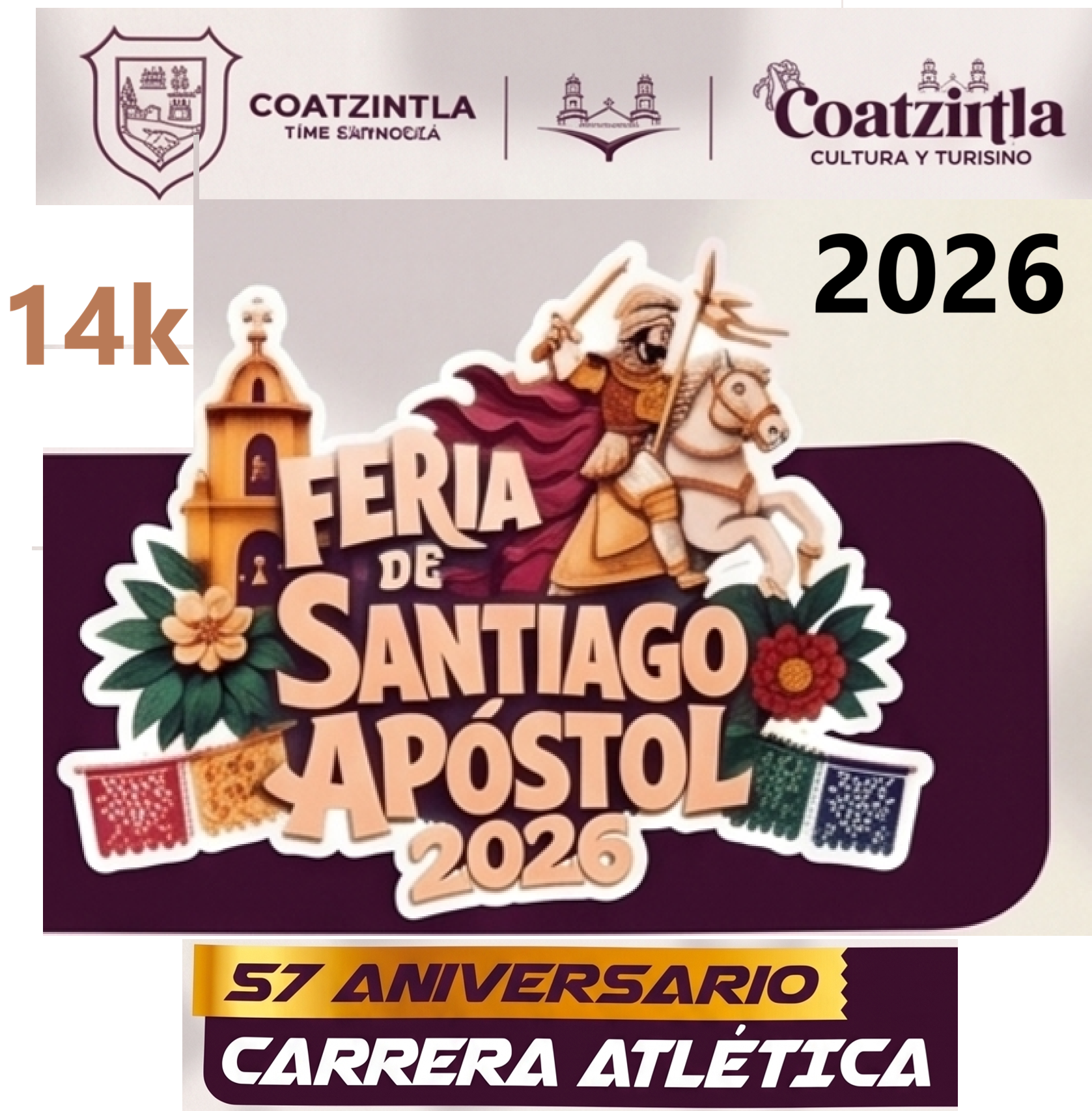 57 ANIVERSARIO FERIA SANTIAGO APOSTOL CARRERA ATLETICA 14K COATZINTLA