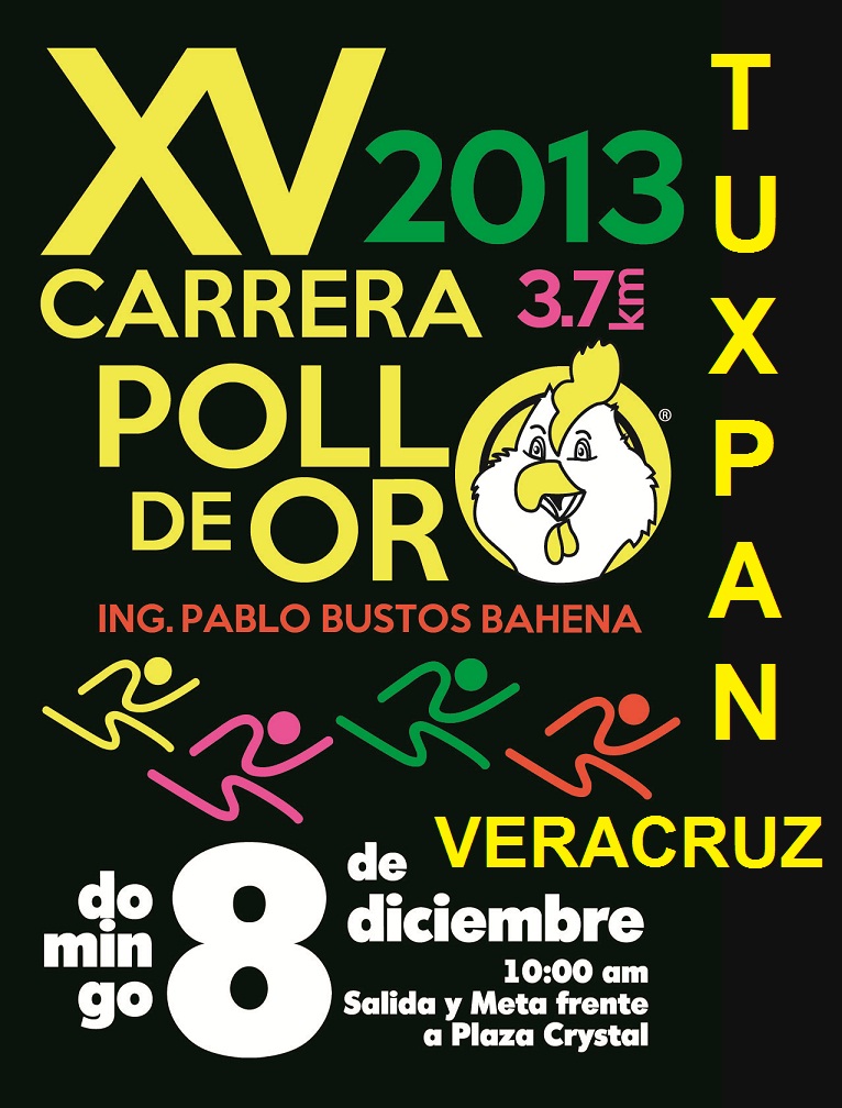 XV CARRERA 3.7 KM. DEL POLLO DE ORO 15ava.Carrera del Pollo de Oro, Tuxpan