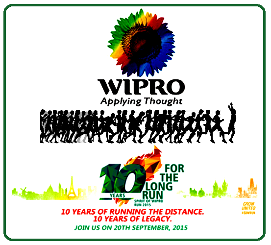 10a.CARRERA "ESPIRIT OF WIPRO RUN " 2015 FOR THE LONG RUN 5K Y 10K