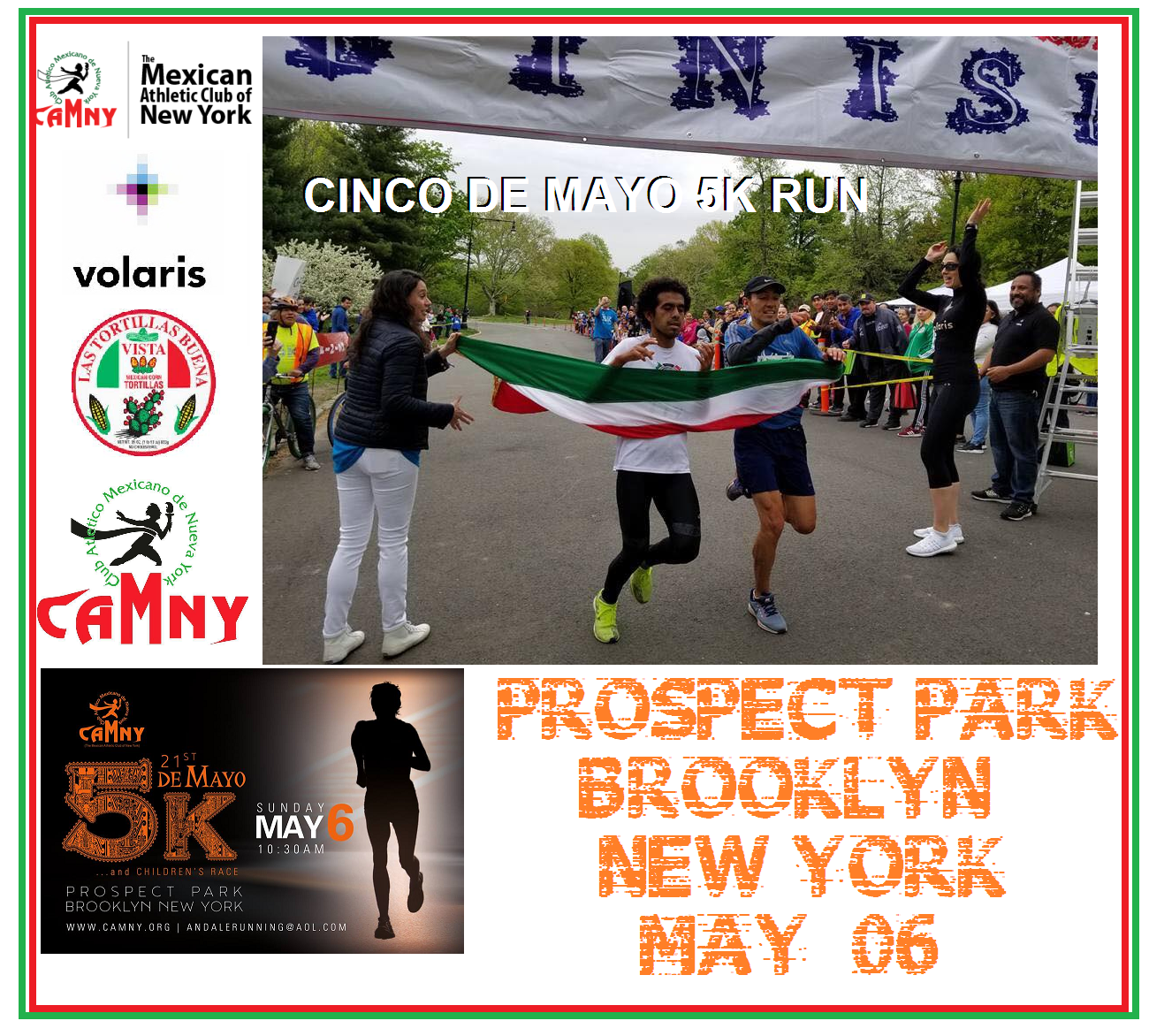 CINCO DE MAYO 5K RUN BROOKLYN N.Y. CARRERA 5KM CINCO DE MAYO CAMNY