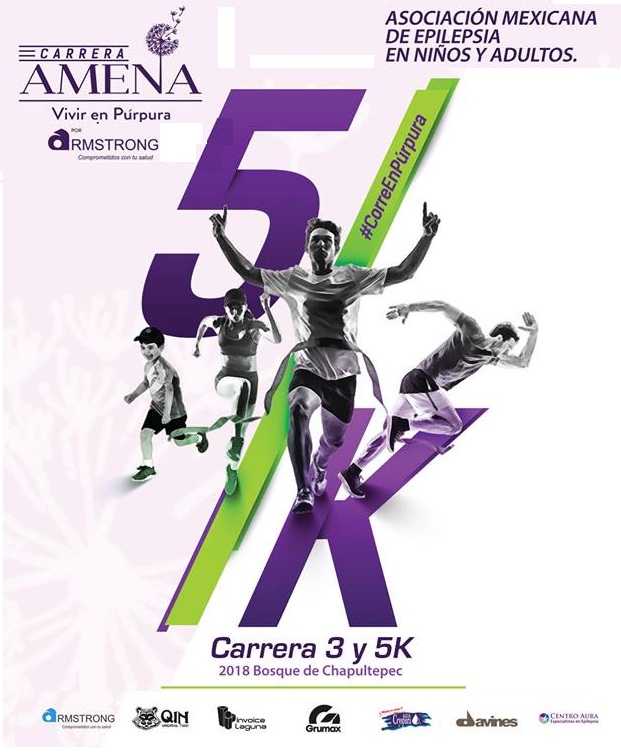 3a. Carrera AMENA por la EPILEPSIA 3k Carrera AMENA Vivir en Púrpura 3km.