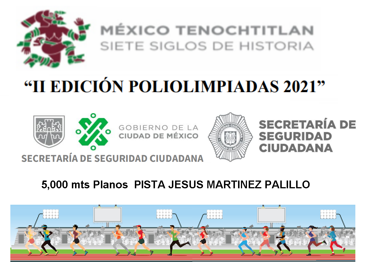 II POLIOLIMPIADAS ATLETISMO 3,000m CARRERA PISTA ATLETISMO 3,000 mts.