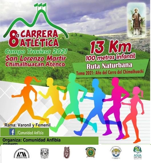 8 CARRERA ATLETICA 13K SAN LORENZO SAN LORENZO MARTIR CHIMALHUACAN