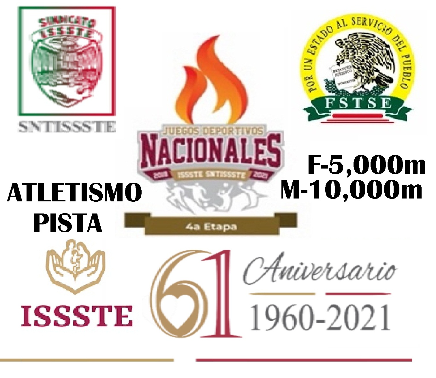 ISSSTE ATLETISMO 5,000 m FEMENIL SNTISSSTE-FSTSE- ISSSTE 1960-1921