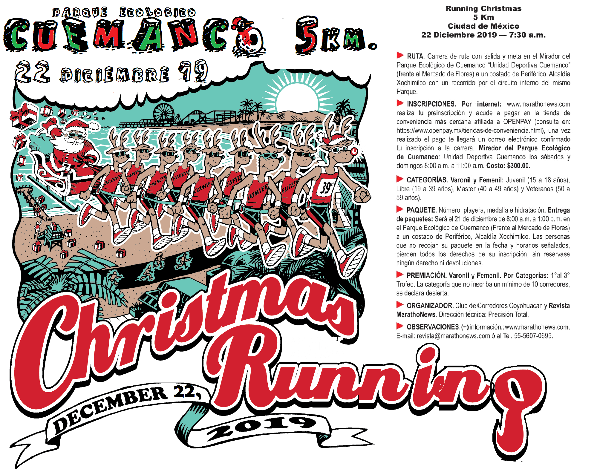 RUNNING CHRISTMAS   22 DE DICIEMBRE 2019 UNIDAD DEPORTIVA XO...