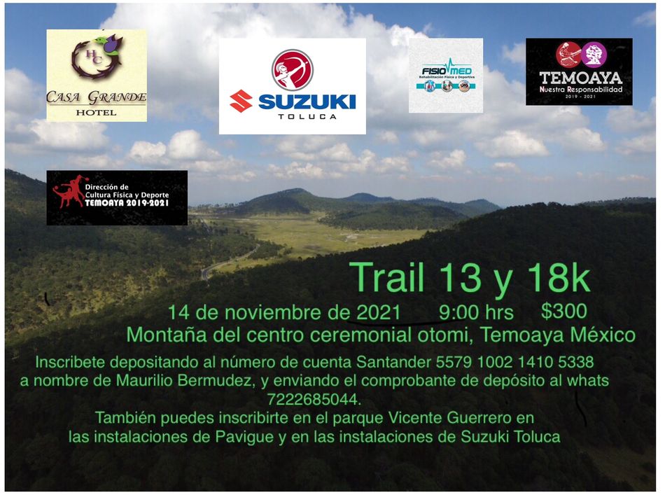 TRAIL  13 Y 18K  VIVE RUN TEMOAYA 14 NOVIEMBRE 2021