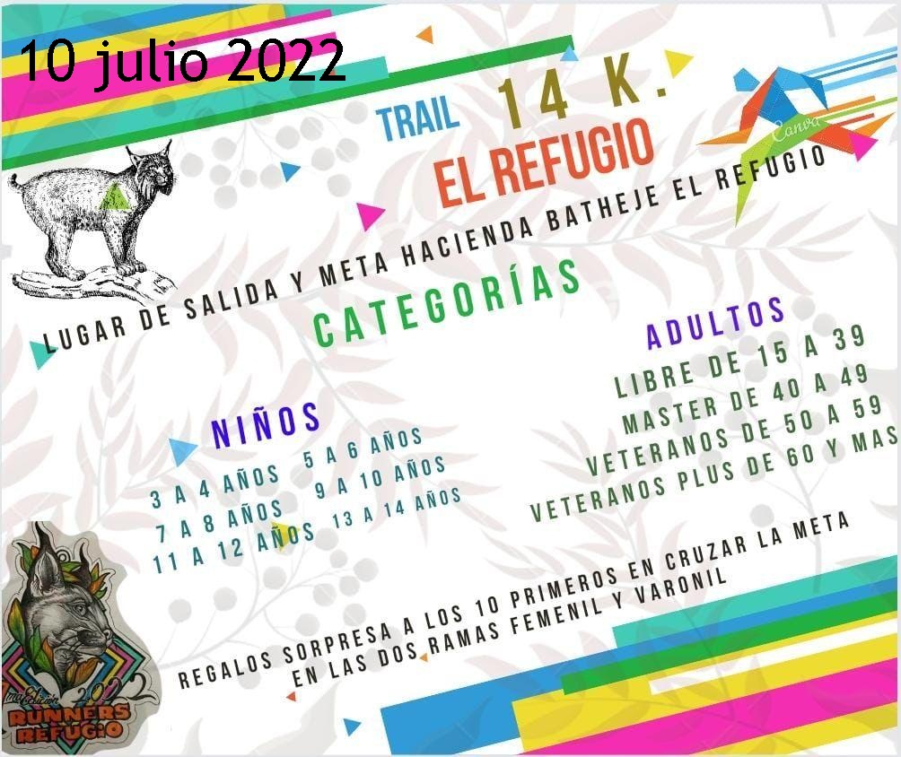 TRAIL 14K EL REFUGIO, TULA HIDALGO 10 DE JULIO 2022