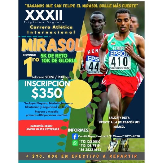 32a. CARRERA ATLETICA INTERNACIONAL 5K Y 10K EL MIRASOL ***...